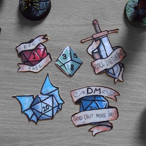 D&D stickers, dnd, d20 stickers, dungeons and dragons,