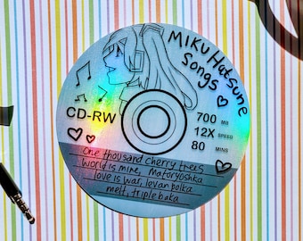 Guiano LIFE サイン入り VOCALOID CD Miku Hatsune Vocaloid Synth Songs CD Handmade Holographic Vinyl