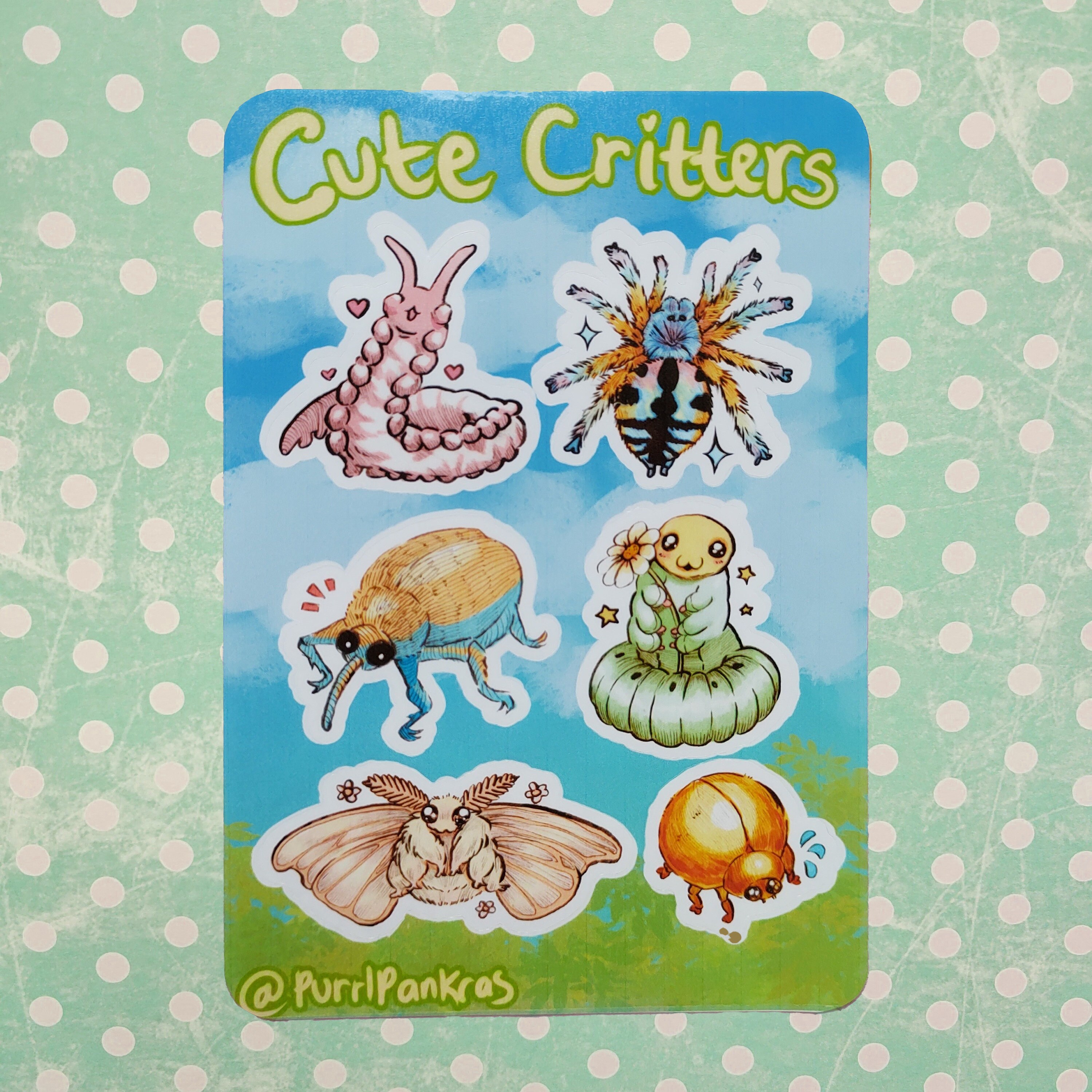 6x4'' Cute Critter Sticker Sheet, Entomology Decal, Laptop ...