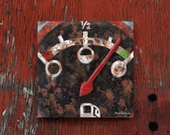 Automobilia Gas Gauge Wall Art Print or Canvas -Aaron Christensen for racing, auto fans and mechanics, man caves, kids and teen decor