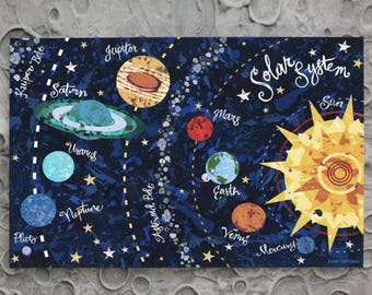 Cosmos - Space Planet and Solar System wall art decor for boys rooms, playrooms & the nursery.  Cosmos Collection