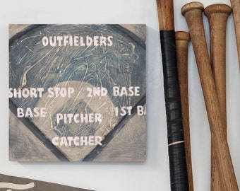 Baseball Wall Art - Field Positions - The Back Then Collection