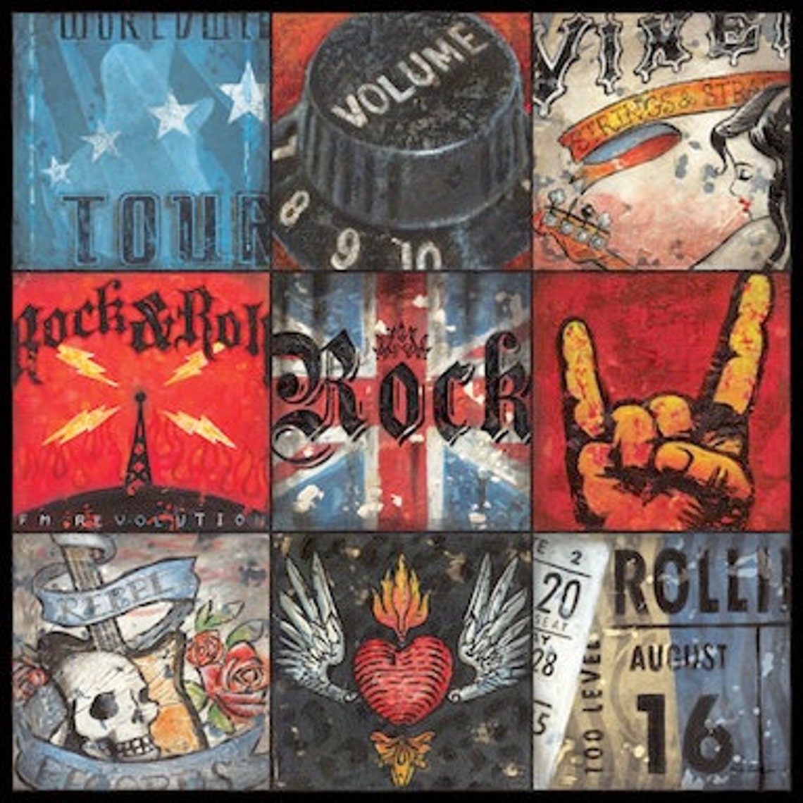 Ultimate Rock and Roll Music Collage Wall Art by Aaron Etsy