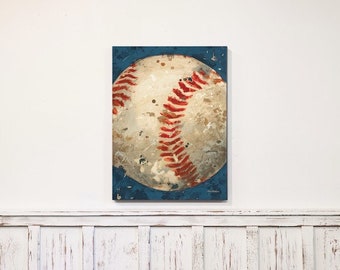 Vintage Baseball Sports Wall Art - Sport theme decor for the nursery, boys rooms, teens and baseball interiors.