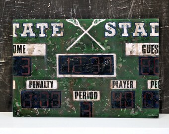 Lacrosse Scoreboard Sports Wall Art Decor by Aaron Christensen.  Lacrosse Lax boys rooms, man caves