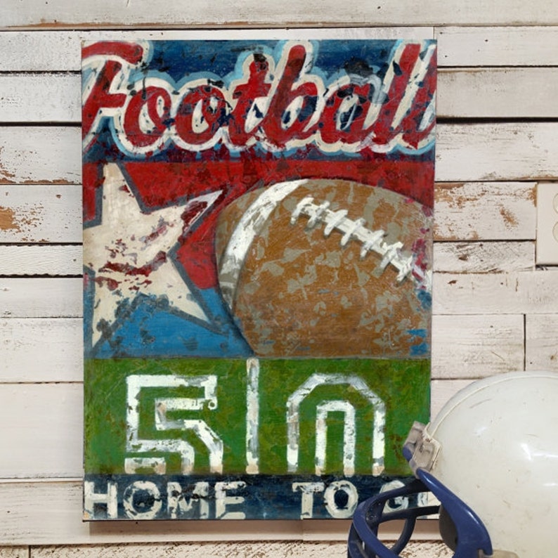 Football Wall Art Sports Decor Line up Collection Etsy