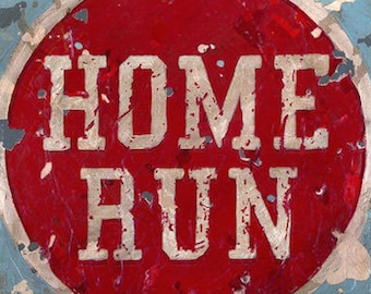 Home Run vintage look sports wall art by Aaron Christensen- Multiple Sizes Available - great decor idea for baseball fans, athletes