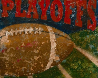 Football Wall Art- Playoffs by Aaron Christensen.  Perfect art for the man cave, boys room or future champs nursery