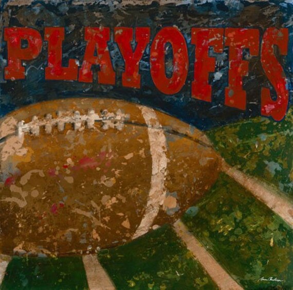Vintage Sports Football Theme Art Playoffs Football by Aaron Etsy