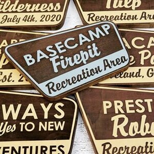 Custom National Park Sign - Personalized Engraved Wooden Sign, Wall Art, Plaque  - THREE LINES you customize.  Camping Camper