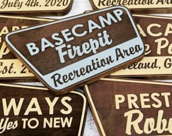 Custom National Park Sign - Personalized Engraved Wooden Sign, Wall Art, Plaque  - THREE LINES you customize.  Camping Camper