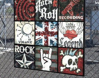 Ultimate Rock and Roll Youth Music Collage wall art by Aaron Christensen- for the musician, music lover, rock star and wanna be rock star