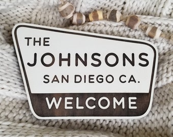 Custom National Park Sign Modern Vibe - New Neutral Off White:  4 customizable lines for your text.