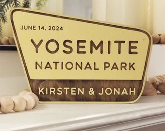 Custom National Park Sign Modern Vibe - Classic Park Yellow:  4 customizable lines for your text.