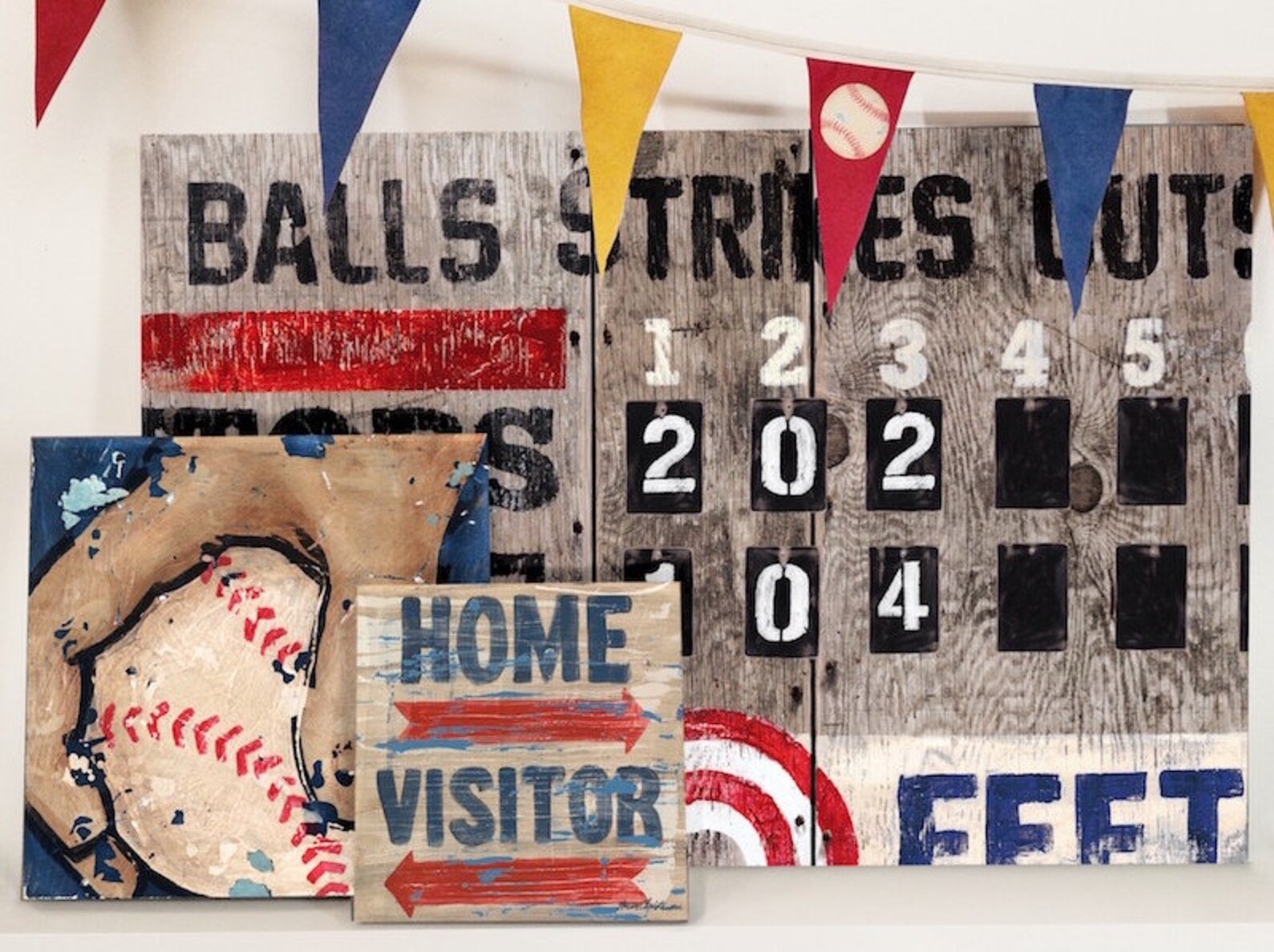 Sports Wall Art Decor Home Visitor Vintage Look by Aaron Etsy