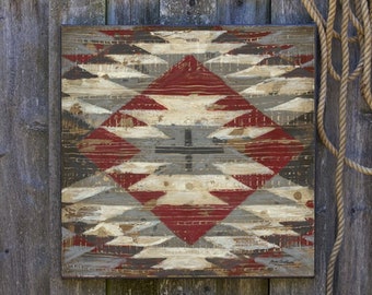 Southwest Native Weave Wall Art - Southwestern art perfect for the cowboy, lodge, southwestern or rustic interior.