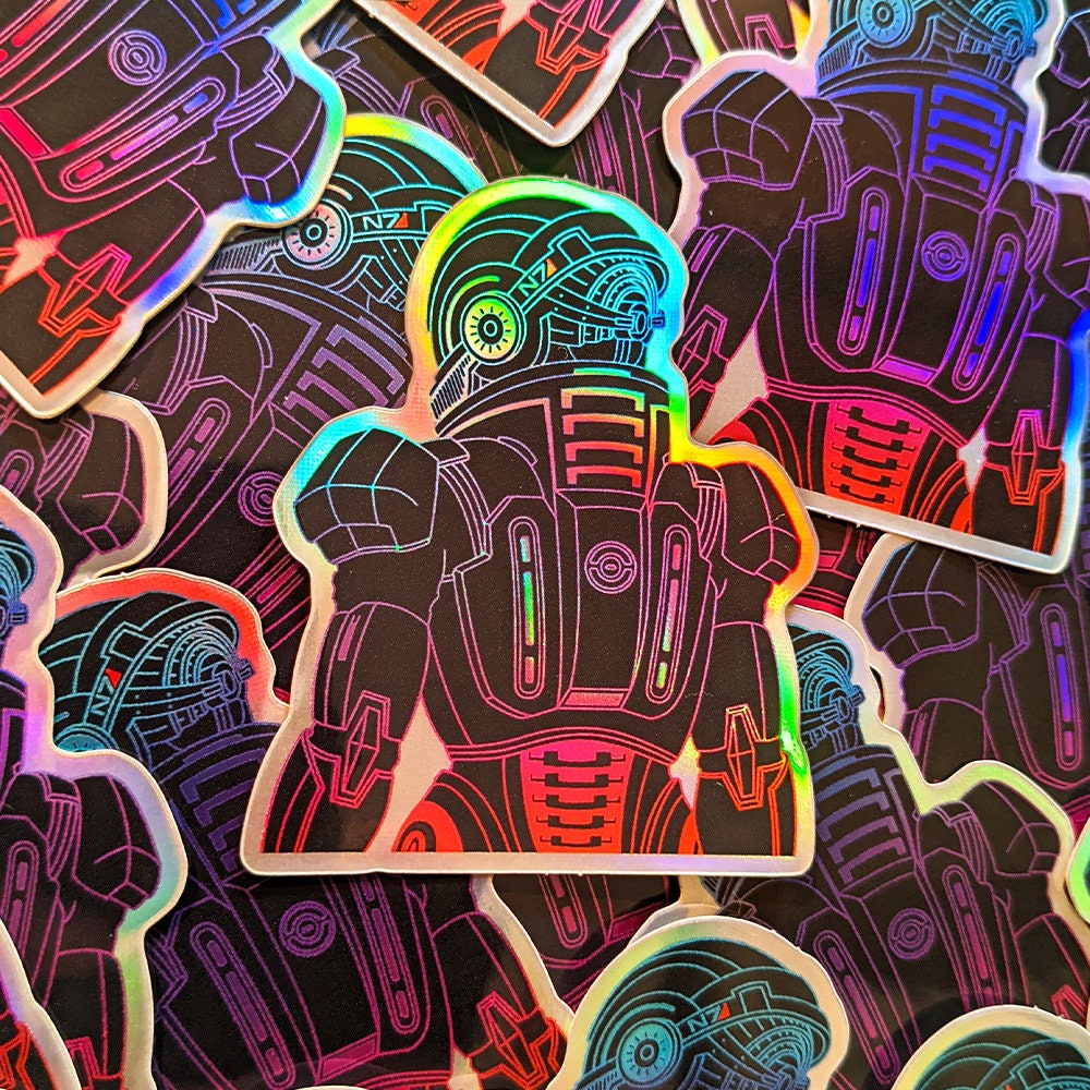 3" Holographic Commander Shepard Sticker