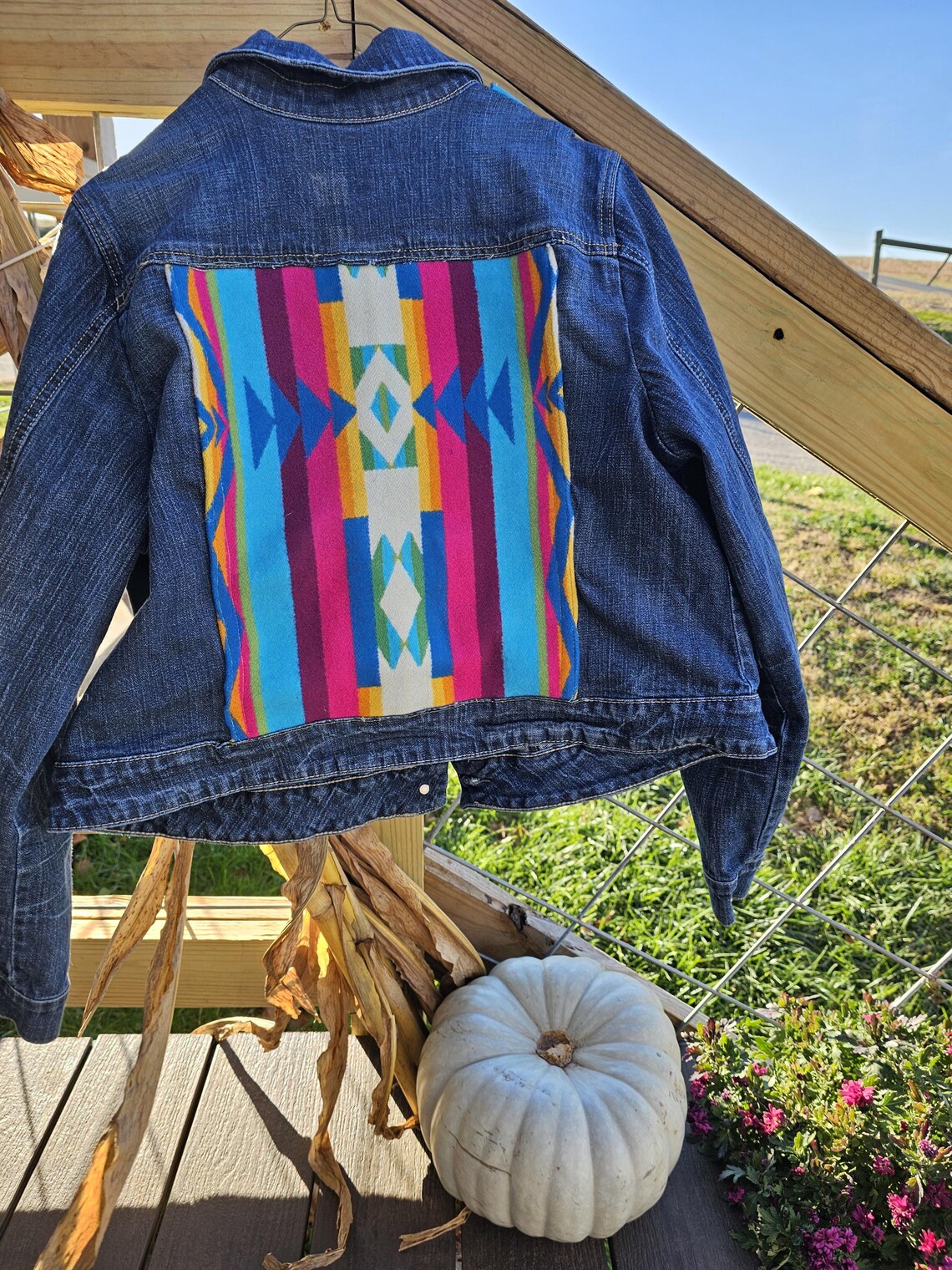 Pendleton Wool Denim Jacket, Size 18, Southwestern Design - Etsy