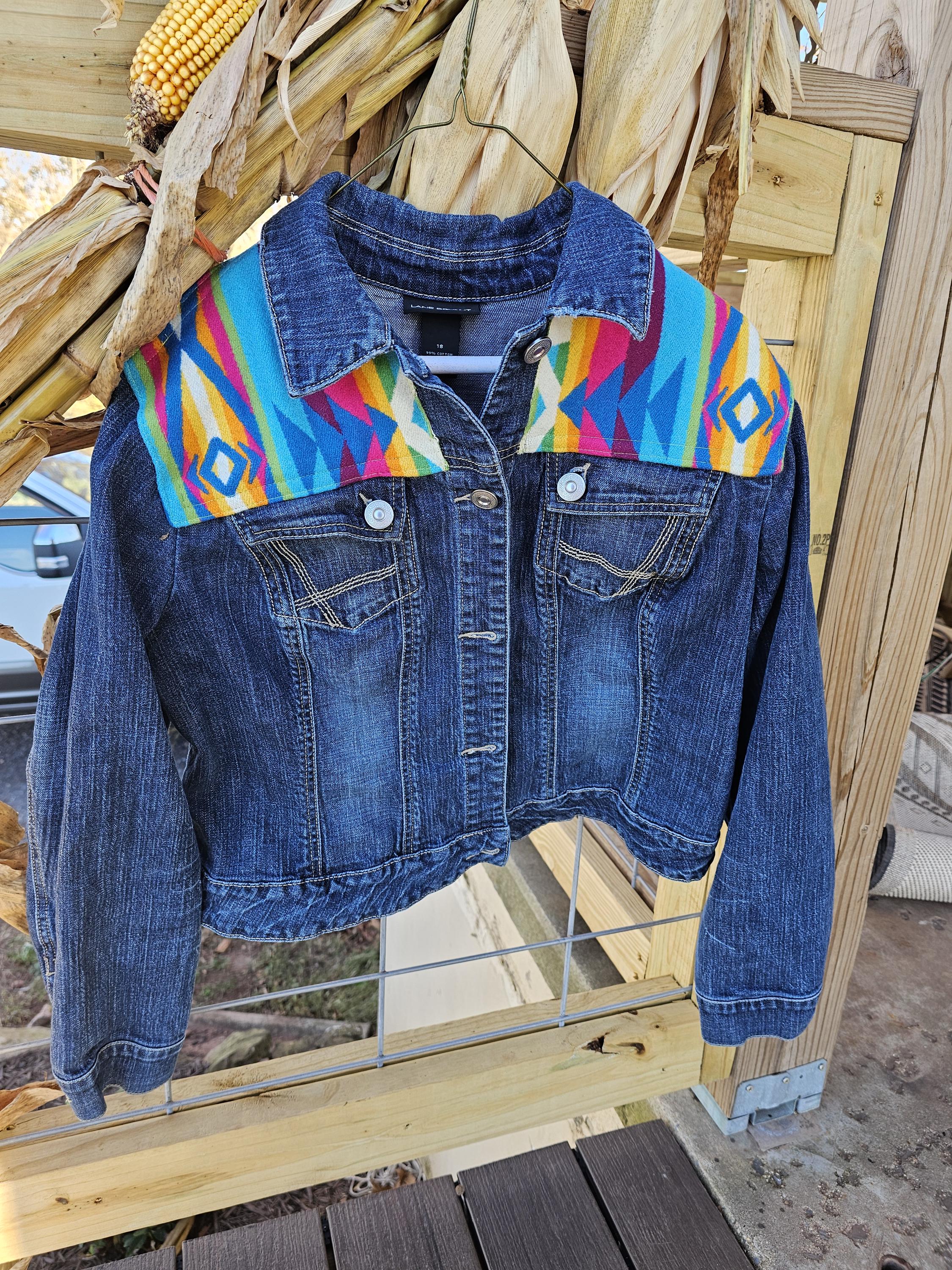 Pendleton Wool Denim Jacket, Size 18, Southwestern Design - Etsy