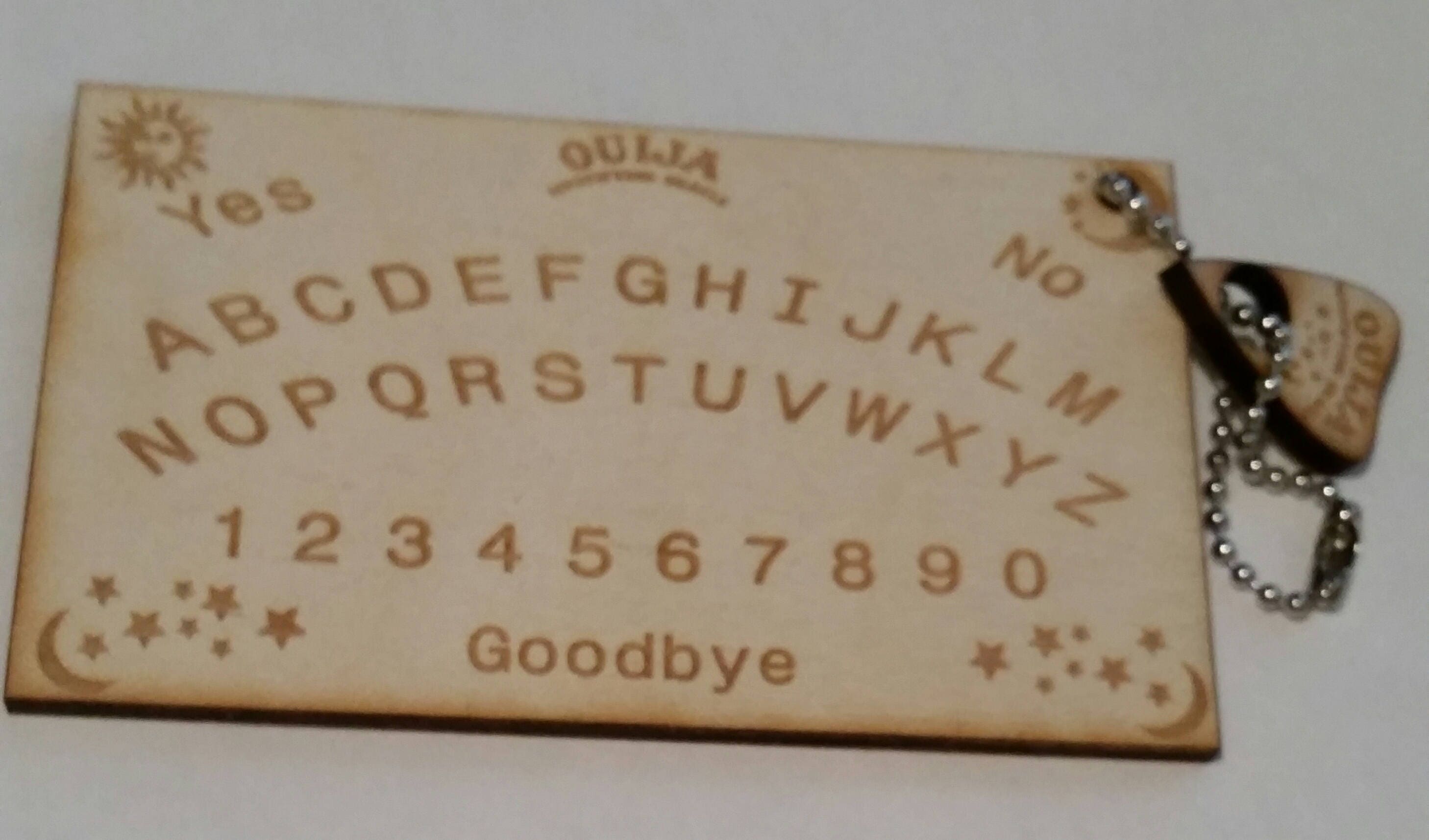 Ouija Board Keychain Mini Ouija Board Carved Wood Key Ring Ouija Mystifying Oracle Wooden