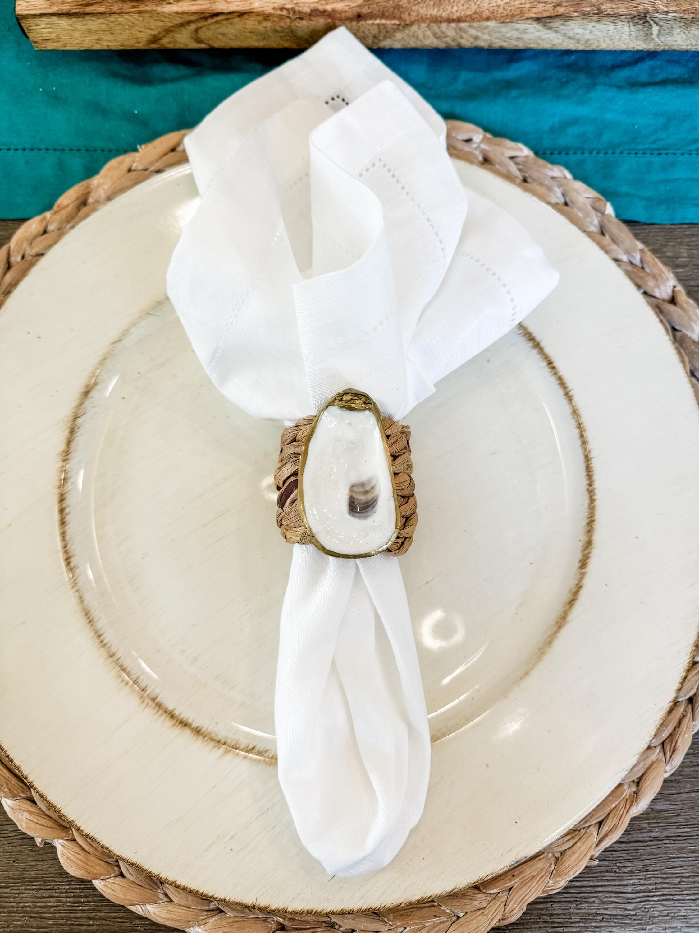 Gilded Oyster Shell Napkin Rings - Etsy