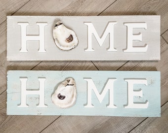 Wooden Home Oyster Sign, Coastal Décor, Nautical Décor, Housewarming Gift, Wall Decor