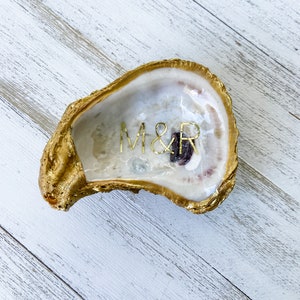 Personalized Oyster Shell With Initials and Wedding Date in Block Font ...