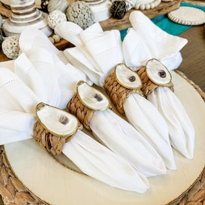 Gilded Oyster Shell Napkin Rings