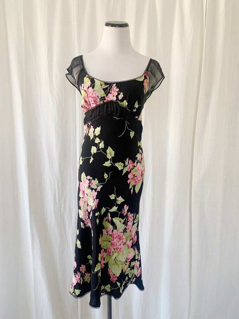 Vintage Y2K Betsey Johnson Silk Floral Slip Dress S | Etsy