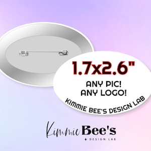 Custom Oval Pin Button FREE SHIPPING