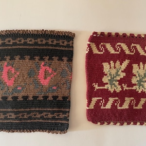 2 pieces Antique Ottoman Turkish Hand knitted Pouch Coin Purses