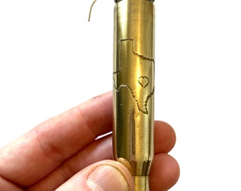 50 cal Heart of Texas Ornament, Texas Gift, Texas Ornament, Texan Gift, Texan Present, Texas Flag, Texas present, Bullet Gift