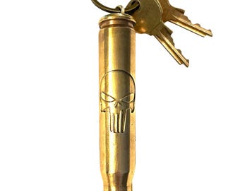 Punisher Keychain, Punisher Key Chain, Punisher Key Ring, .50 cal key chain, .50 cal Key Ring, Bullet Keychain, Bullet Key Ring