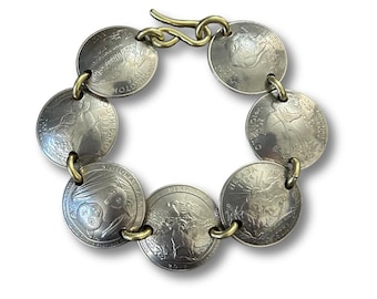Animal Coin Bracelet, Animal Charm Bracelet, Coin Bracelet, Animal Bracelet, Animal Jewelry, Animal Lover Jewelry, Animal Lover Gift