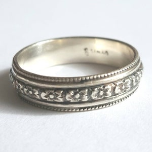 Mens Bohemian Stacking Ring Rustic Oxidized Silver image 4