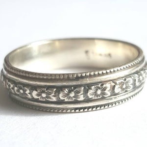 Mens Bohemian Stacking Ring Rustic Oxidized Silver image 1