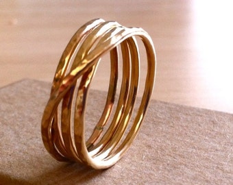Large Gold Wrap ring - 14k Gold Fill Wraparound Ring - Delicate Gold Ring