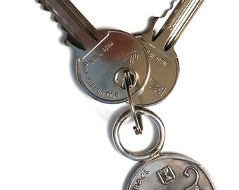 Old coin of 5 Israeli Lira - vintage 1978 - Roaring Lion Key Chain - Father's Day Gift - Lion