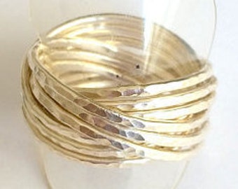 Layering Ring Size 12 - Rolling Interlocking Thumb or Finger Ring Layering Ring Size 12