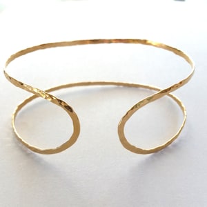 Gold Cuff Bracelet  - Hammered Gold Bracelet - Adjustable Bangle