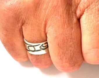 Men Silver Band - Handmade Ring