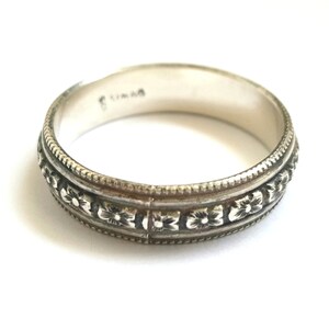 Mens Bohemian Stacking Ring Rustic Oxidized Silver image 3