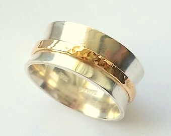 Spinning Ring - Anxiety Ring - Fidget Ring - Meditation Ring - Sterling Silver - 1 Band Spinner Ring - Worry Ring - Stress Ring - For women