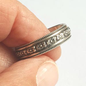 Mens Bohemian Stacking Ring Rustic Oxidized Silver image 2