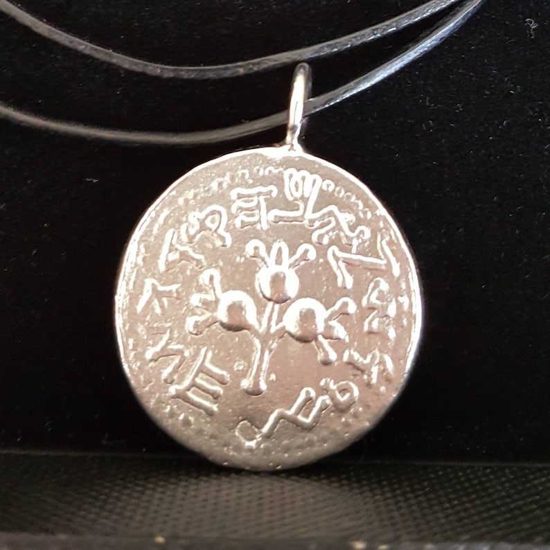 Men/'s Necklace Women/'s Necklace Unique Gifts for Dad Old Coin Necklace Israel Shekel With Chalice Antique Israeli Coin Pendant Necklace