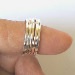 Ring Stack Spacer Set of 3 Sterling Silver Thin Stacking Spacer Band Ring Smooth Shiny ...