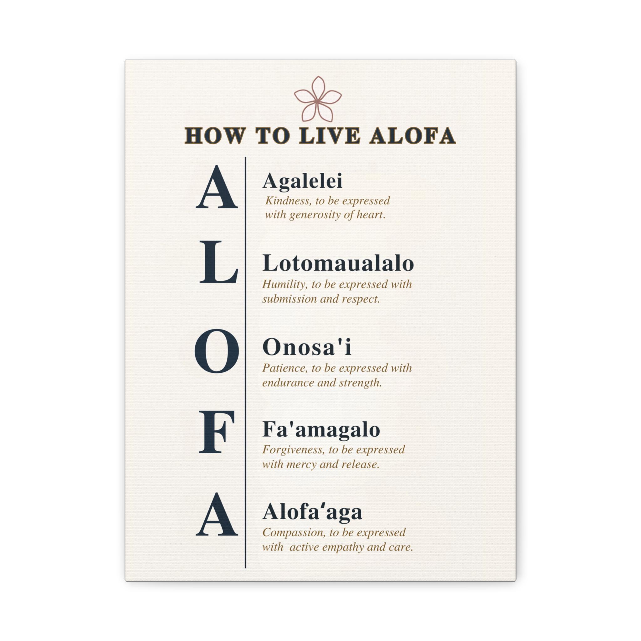 How to Live Alofa Art, Samoan Inspirational Canvas Wall Decor - Etsy