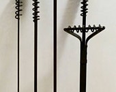 Heavy Duty Firepit Set, Tongs, Poker Hot Dog Stick 42 quot long, Blacksmith made, Ornate,