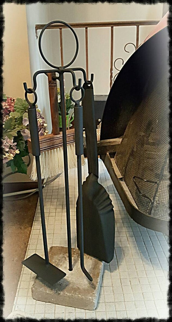 Fireplace Box Stove Implement Set Stone Base Customize Etsy