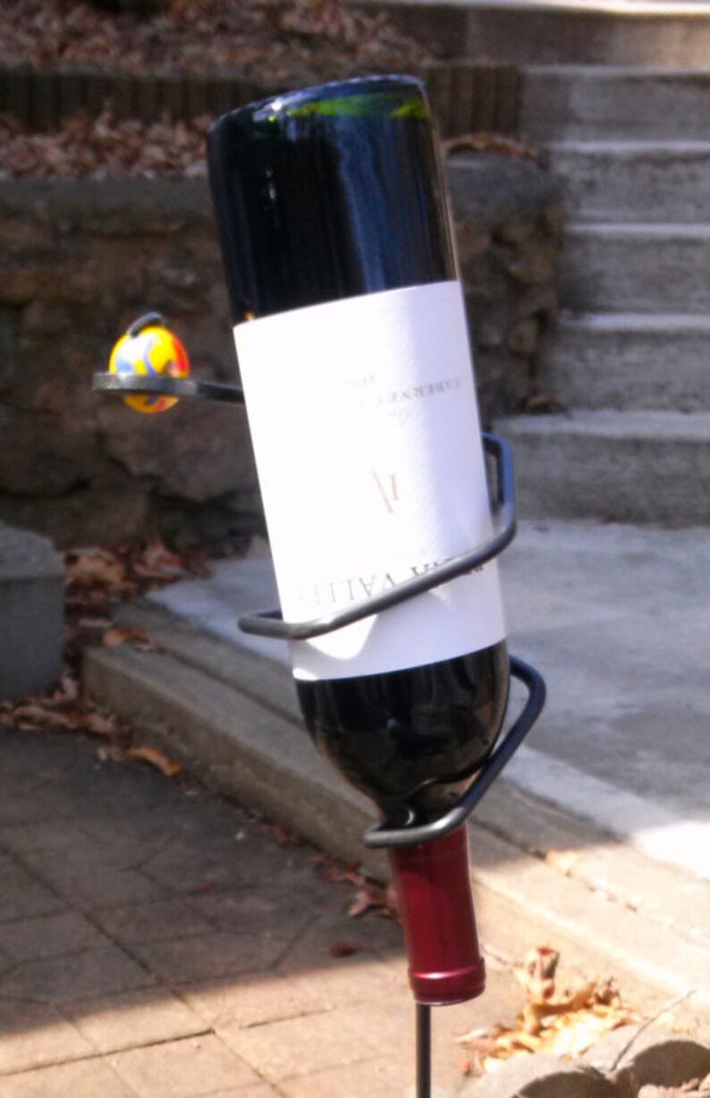 DELUXE VERSION1 Outdoor Wine Bottle Holder Blacksmith Etsy